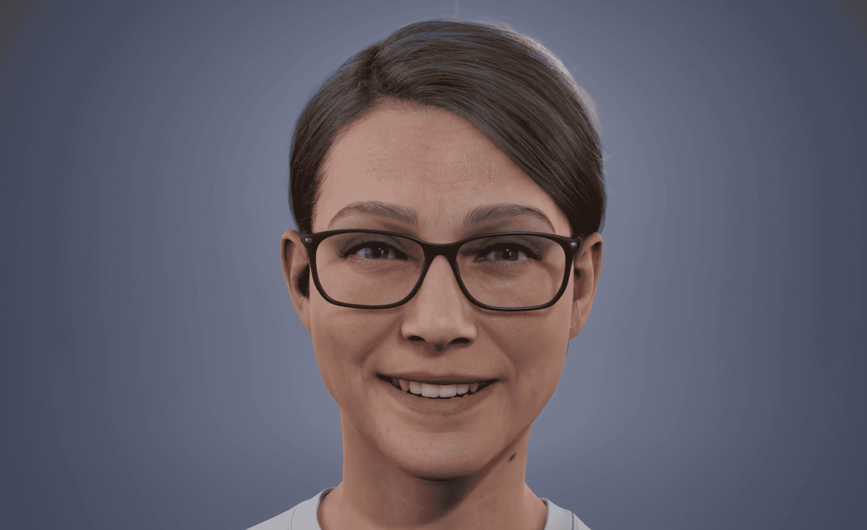 Digital Human – realistický virtuálny avatar ženy s okuliarmi využívaný v zákazníckej podpore a AI komunikácii